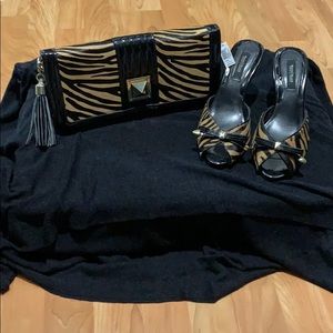 Animal print shoes Euc and matching bag BNWT